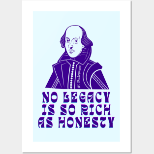 William Shakespeare face and quote Posters and Art